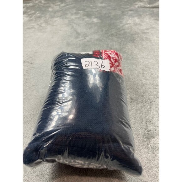 Christmas Penguin Sweater Womens XL Blue Fair Isle Knit New Directions Cozy Y2K - Picture 9 of 9